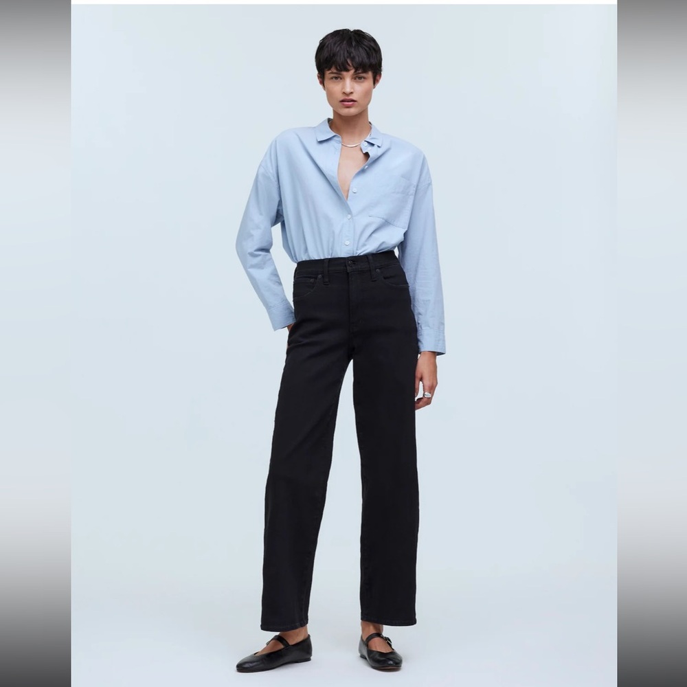 NWT Madewell The Perfect Vintage Wide Leg Black Jean